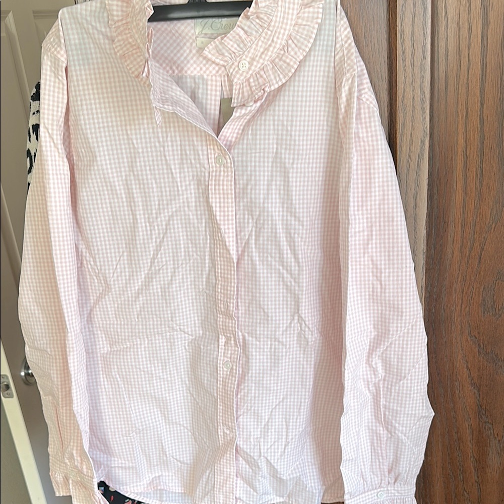 J.Crew Pink Gingham Blouse